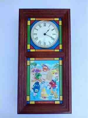 M&M's Danbury Mint Stained Glass Lighted Clock from 2007 - 4 Seasonal Scenes