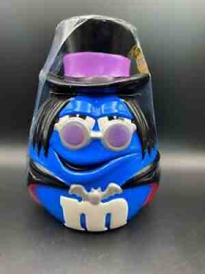 M&M's Galerie Ceramic Halloween Candy Cookie Jar Canister - Blue in Top Hat 2004