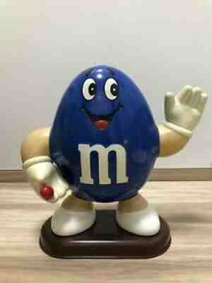 M&M *Super Rare* Blue Peanut Candy Dispenser with red M Ms 1995 10 Tall  Vintage