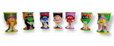 M&M Halloween Ceramic Collectible Goblets 7pc Lot 6"