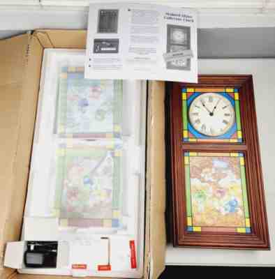 The Danbury Mint M&M's Stained Glass Clock 4 Panels 2007