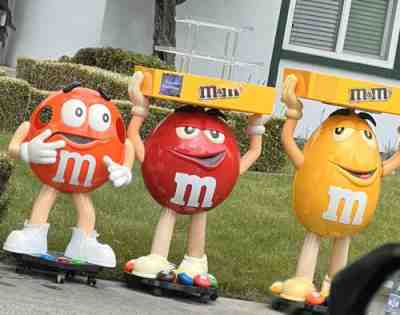 Orange Red & Yellow M&M Candy Character Store Display 36