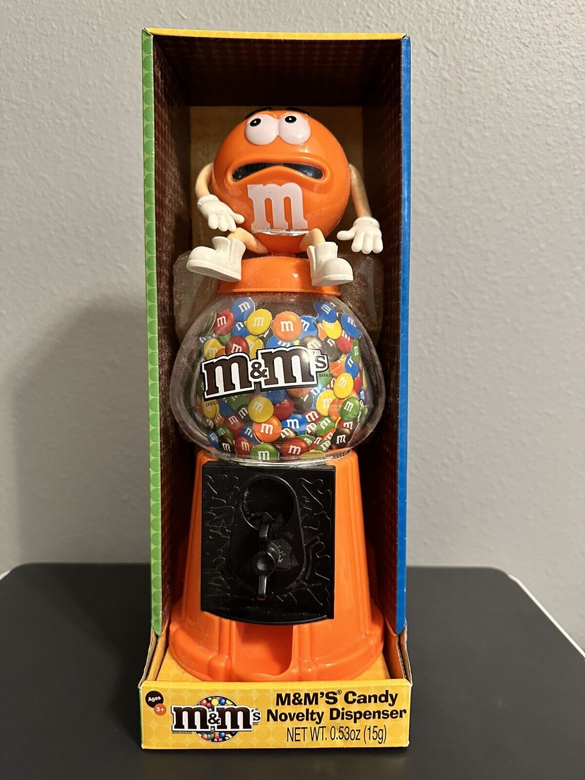 M&M's Candy Novelty Dispenser and Coin Bank Orange M & M New In Box 2015