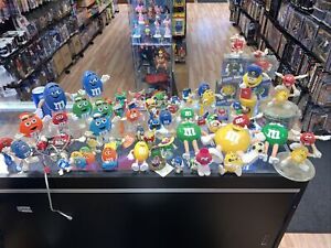 Very Large M&M Candy Dispenser Toppers Lot with Lots Of Vintage Dust