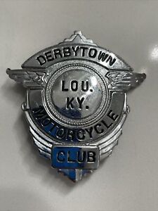 New ListingVintage Biker Badge Derbytown Motorcycle Club Louisville KY Pinback 2.5