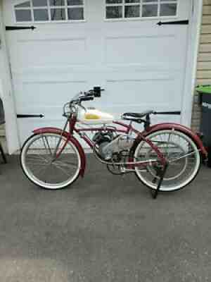   1948 whizzer motorbike, H-motor, Cleveland frame, dark red, new tiresÂ 