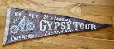 1940 MOTORCYCLE PENNANT 24RD GYPSY TOUR CHAMP LACONIA NEW HAMPSHIRE HARLEY Ama