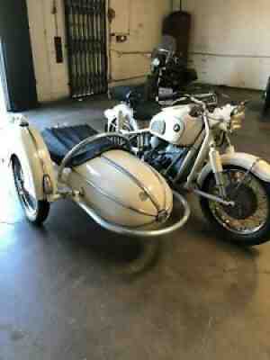 1965 BMW R69S Motorcycle with Sidecar - White, Good Condition