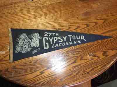 27th GYPSY TOUR 1947 Motorcycle Felt Pennant Laconia New Hampshire