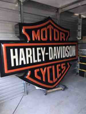 HUGE Harley Davidson Lighted Dealer Dealership Sign 8 Ft X 10 Ft