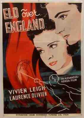 Fire Over England (London Film, 1937). Original Swedish movie poster - Rare