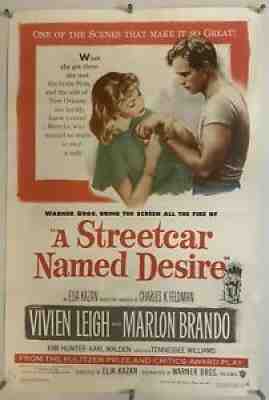 A STREETCAR NAMED DESIRE linen 1sh 51â?? Brando & Vivien Leigh, Elia Kazan CLASSIC