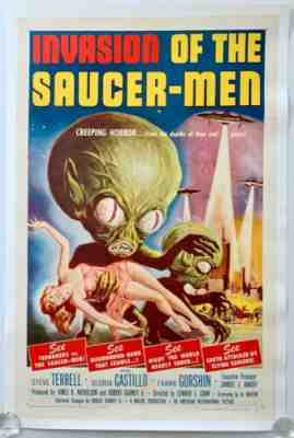 Invasion of the Saucer-Men 1957 Original Movie Poster One Sheet Linen Backed