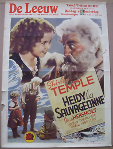 HEIDI (1937) Pre-War Belgian Poster Shirley Temple, Jean Hersholt, Treacher Dwan