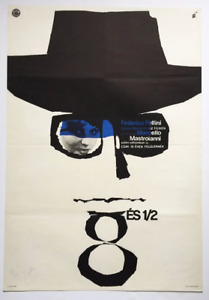 8 1/2 Movie Poster by Gorog, Lajos for Federico Fellini ORIGINAL FIRST RELEASE