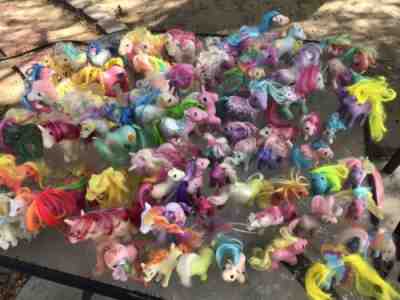 Vintage 1980's HASBRO G1 MLP My Little Pony Lot of 66 - Adults, Babies & Acc.