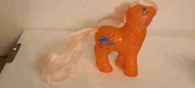 1980's Hasbro My Little Pony Baby North Star Glitter Sparkle Orange MLP Cosmic