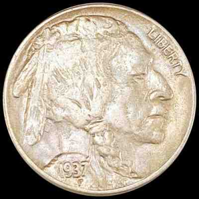 1937-D 3-Legs Buffalo Nickel NEARLY UNCIRCULATED