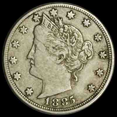 1885 Liberty Victory Nickel ABOUT UNCIRCULATED