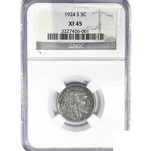 1924-S Buffalo Nickel Coin NGC XF45