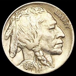 1919-D Buffalo Nickel Coin LIGHTLY CIRCULATED