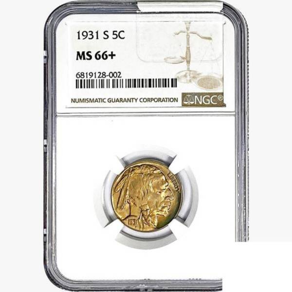 1931-S Buffalo Nickel Coin NGC MS66+