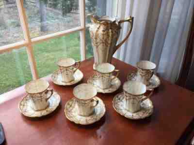 Antique Japanese gold Encrusted Chocolate Set Late 1800’s