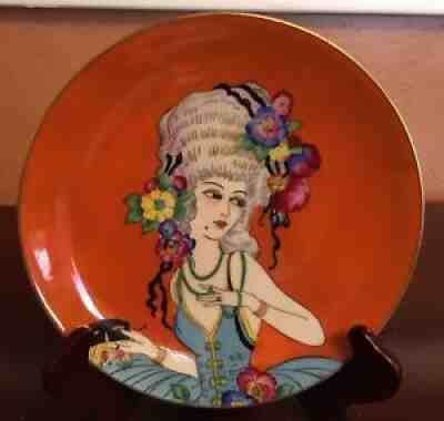 Gorgeous Old Noritake/Nippon Art Deco Luster Lady Portrait Plate mark#27