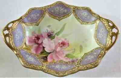 ANTIQUE NIPPON (NORITAKE) LAVENDER WEDGWOOD BOWL W/ GOLD ARTIST SIGNED EX- COND.