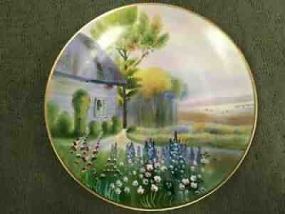 Antique Nippon Hand Painted Porcelain China Large Scene Platter Charger 11