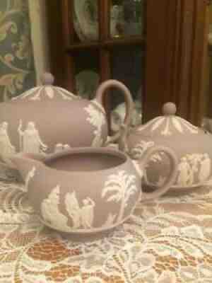 Wedgwood Jasper Lilac Teapot Sugar Creamer