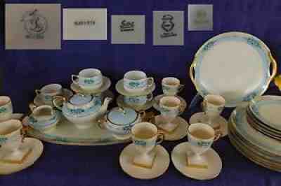 Lenox Belleek 43 piece DINNERWARE SET- GDA, Epiag, Nippon ART NOUVEAU Lusterware