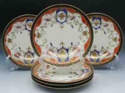 Vintage Moriyama Mori-Machi Japanese Porcelain Set of 6 Dessert Plates