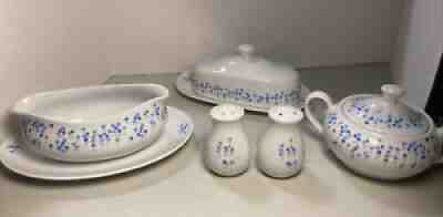 VINTAGE SHEFFIELD FINE CHINA Rhapsody 503 BUTTER DISH Sugar Gravy Salt N Pepper