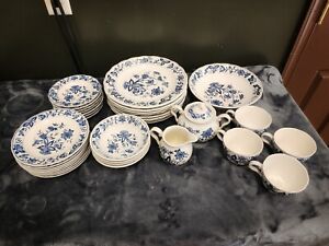 Vintage Harmony House Blue Bonnet Ironstone Dish Set 4270 Made in Japan