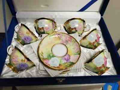 6 Okura Toen Flower Garden #5981 Tea Cup and Saucer Set in Presentation Box