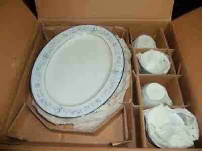 61 PIECE SET OF LEGENDARY BY NORITAKE PATTERN DEARBORN 4218 W/SILVER RIM - NIB