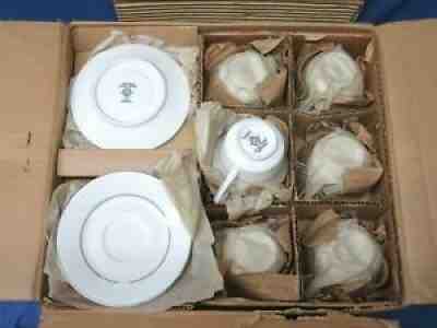 VINTAGE NIB NORITAKE TEA SET WHITE SORRENTO PATTERN 21 PIECE 1975