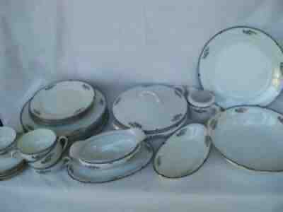 Noritake China Sheridan Pattern Gold Edged 100 years old Antique 23 Pieces