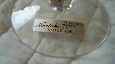 Noritake Hand Made 25% Lead Crystal Virtue 34W/868 4 Each Wine Sherbet & Goblet