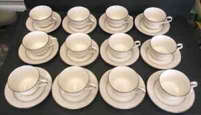 TWELVE NORITAKE IVORY CHINA - SORRENTO 7565 PATTERN - TEA CUPS WITH SAUCERS