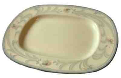 Noritake Bone China "Evermore" #9735 Butter dish or Relish Plate Cream Pale Blue