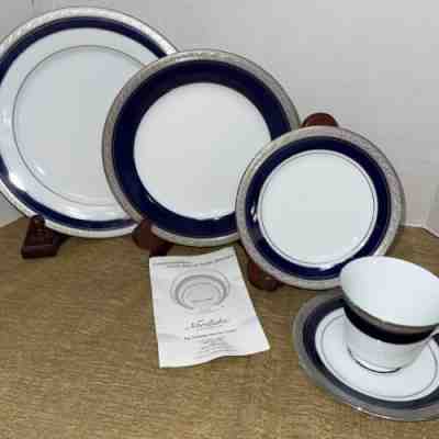 Legendary by Noritake #4170 Crestwood Cobalt Platinum SET LOT OF 40 Possibly NEW