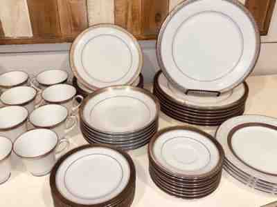 56 Piece Noritake Legendary Crestwood Platinum Fine China Set