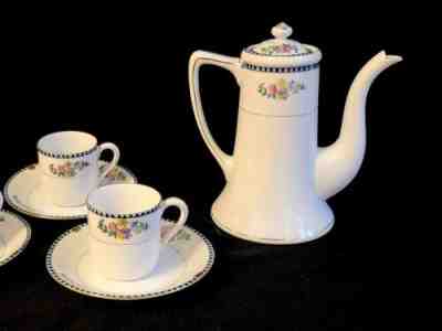 RARE NORITAKE CHINA SHERIDAN ESPRESSO CHOCOLATE MINI COFFEE POT SET 1920'S