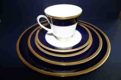 Â 20 PCS SET NORITAKE VALHALLA LEGACY CHINA COBALT BLUE/GOLD PLATES CUPS SAUCERS