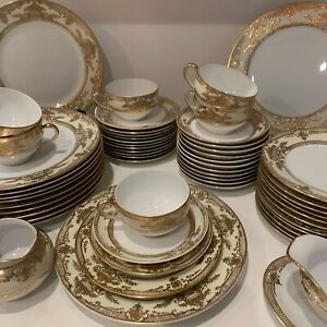 Antique Noritake Fleurgold Dinnerware Set  For 12, ( Six Cups Only) Total 57 PCs