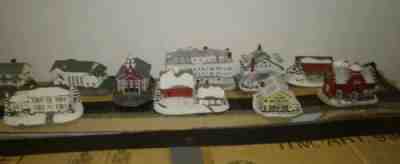 Norman Rockwell's Christmas at Arlington Village Lot of 10 Buildings 3"-4" 