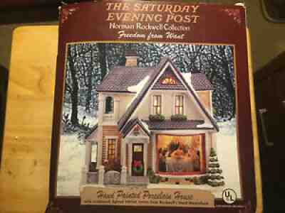 The Saturday Evening Post Norman Rockwell Lighted Porcelain House. Simpler Time