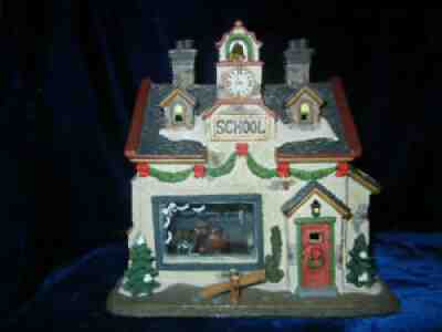 NORMAN ROCKWELL * SCHOOL HOUSE * HAPPY BIRTHDAY MISS JONES CHRISTMAS HOUSE